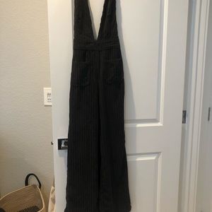 Black corduroy jumpsuit